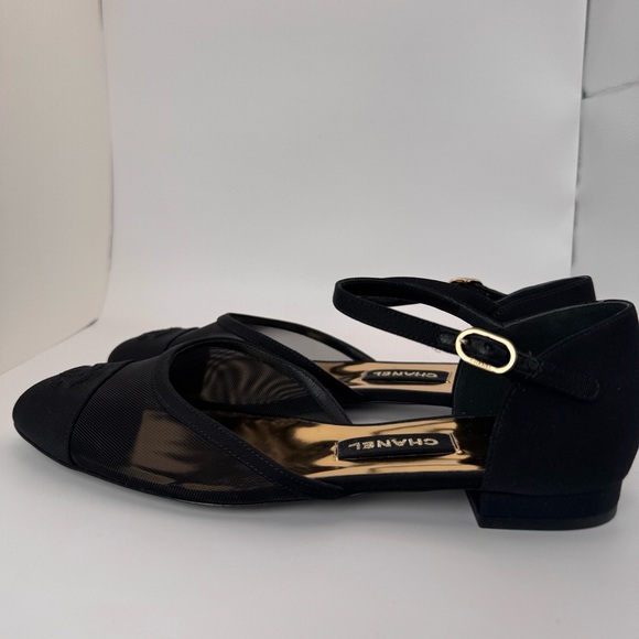 Chanel 2021 Interlocking CC Logo D’Orsay Flats Size 39 - Picture 10 of 11
